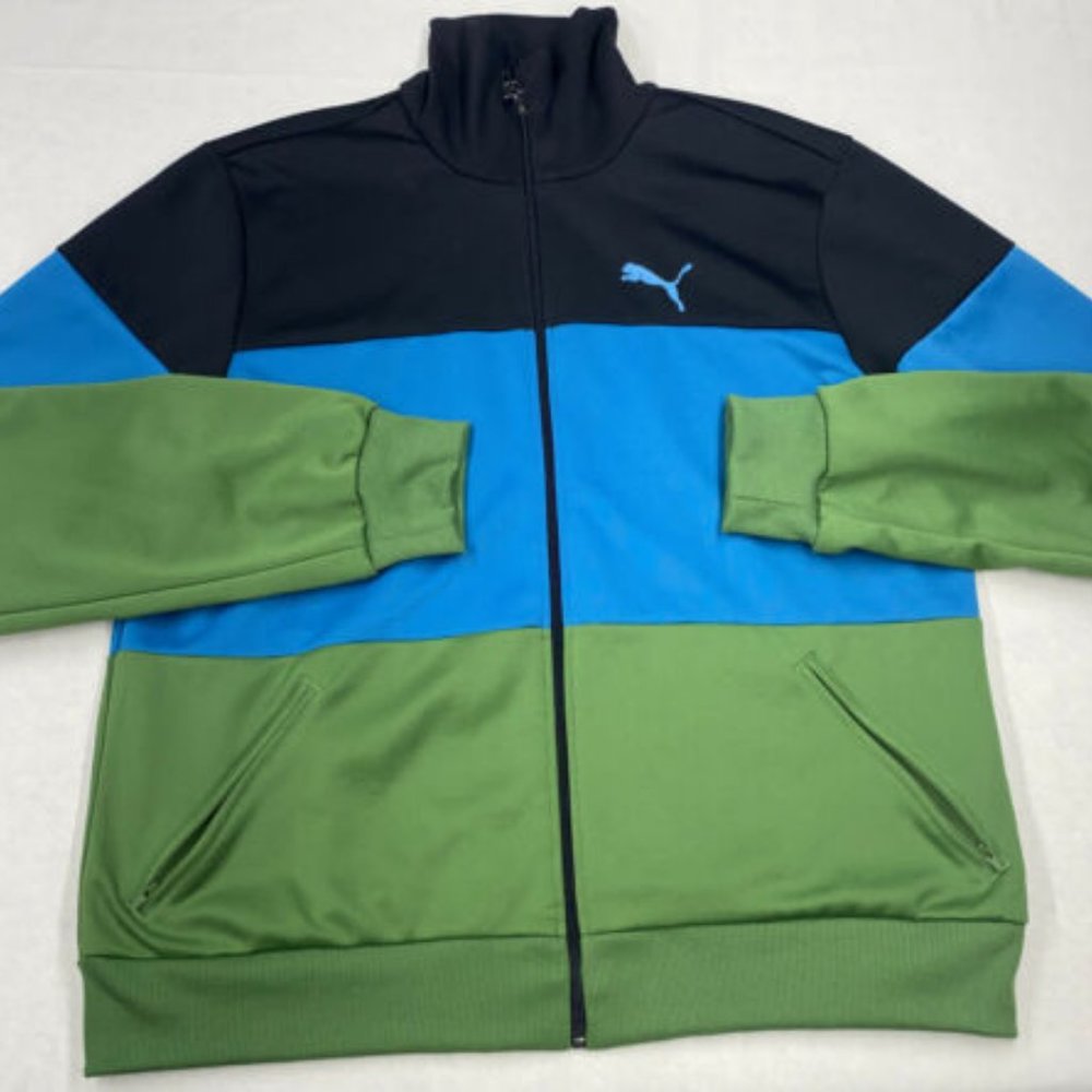 Puma Men's Full Zip Track Jacket Mock Neck Sweatshirt Athletic Lightweight XXL